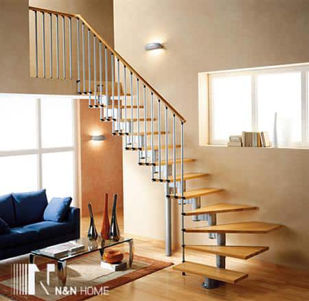 Cầu thang sử dụng chất liệu bằng gỗ