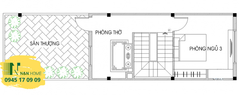 dự án thiết kế nhà phố 3 tầng đơn giản quận Tân Phú