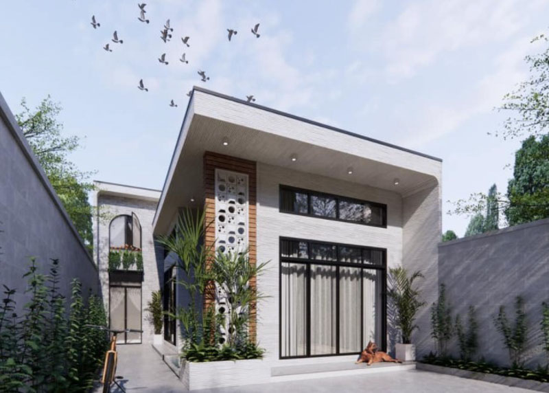 dự án thiết kế nhà cấp 4 gác lửng ở Tân Bình