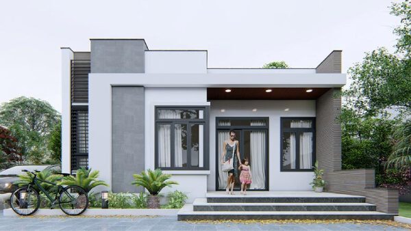 Mẫu thiết kế nhà cấp 4 mái bằng đẹp, hiện tại 2022 | N&N Home