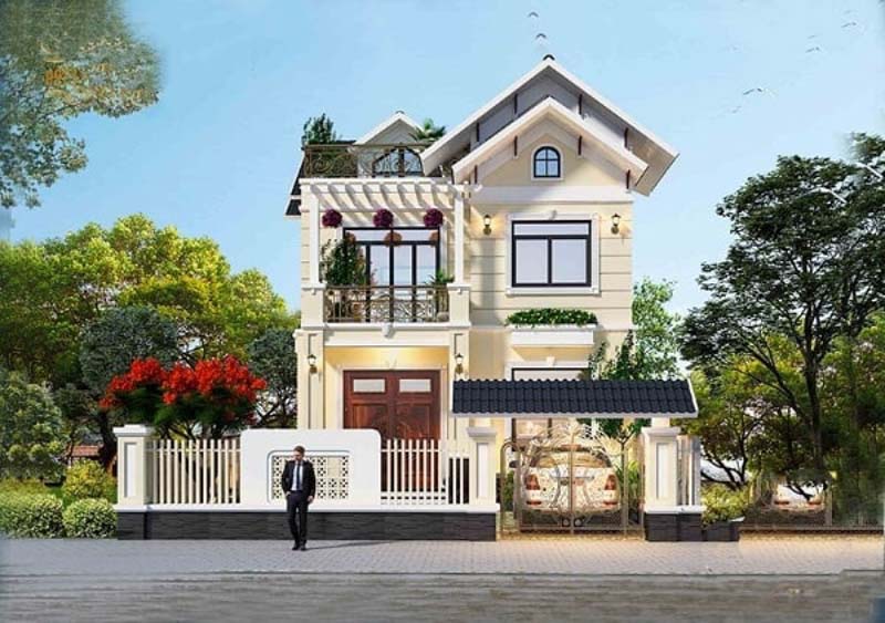 15 Mẫu thiết kế nhà biệt thự 2 tầng mái Thái đẹp nhất 2023
